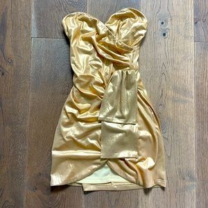 Superdown Gold Mini Dress